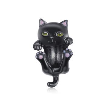 Talisman din argint Black Kitty ieftin