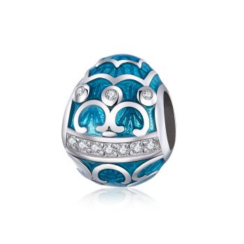 Talisman din argint Blue Crystal Egg