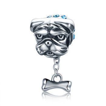 Talisman din argint French Bulldog Blue
