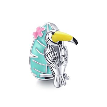 Talisman din argint Tropical Parrot