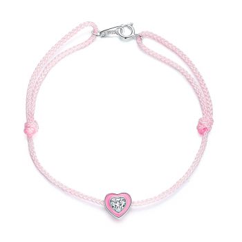 Bratara de glezna din argint Pink Heart de firma originala