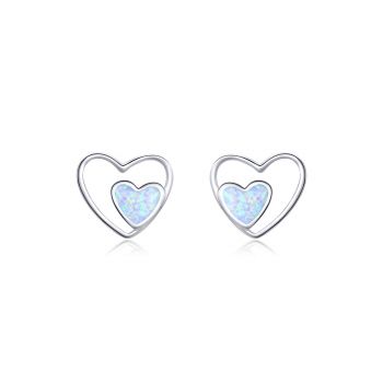 Cercei din argint Contour Heart