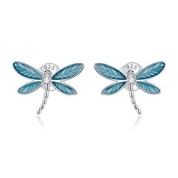 Cercei din argint Elegant Dragonfly