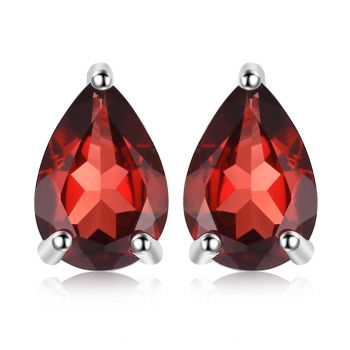 Cercei din argint Garnet Drop