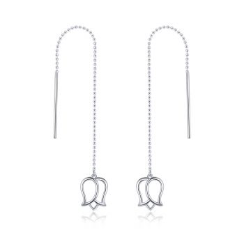 Cercei din argint Long Silver Tulip
