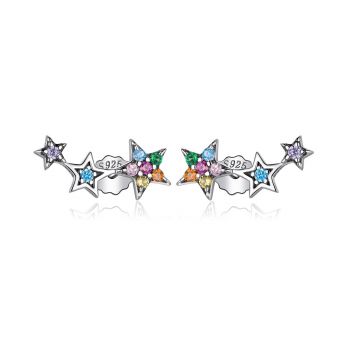 Cercei din argint Multicolored Stars