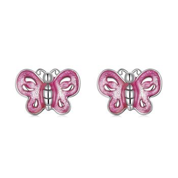 Cercei din argint Pink Butterfly Mini ieftin
