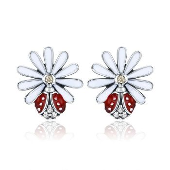 Cercei din argint Red Ladybug de firma original