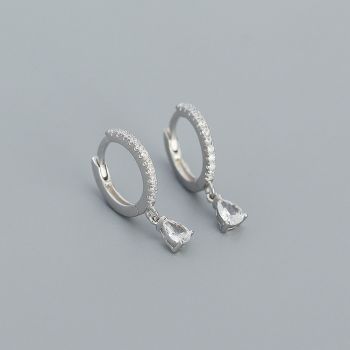 Cercei din argint Silver Studded Hoops