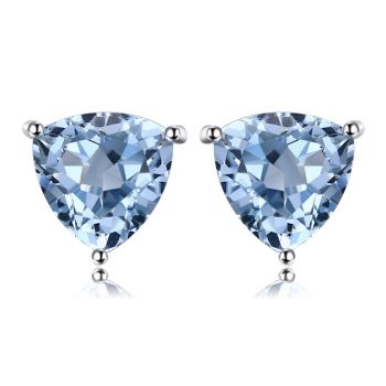 Cercei din argint Triangle Blue Topaz ieftin