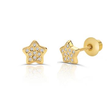 Cercei din aur 14K pentru copii Crystal St� Stars