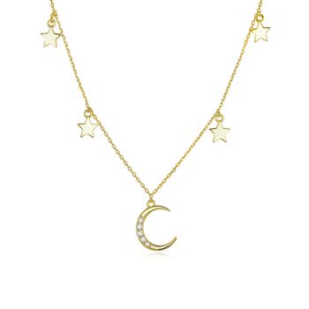 Colier din argint Golden Moon and Stars