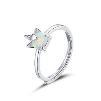 Inel reglabil din argint Color Unicorn