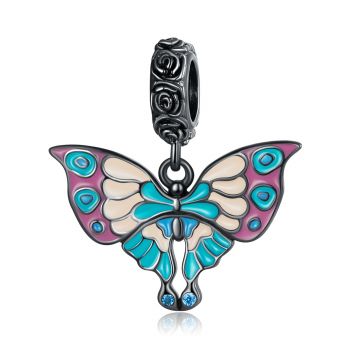 Talisman din argint Black Vintage Butterfly ieftin