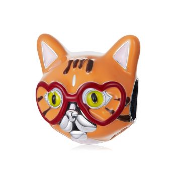 Talisman din argint Orange Cool Cat de firma original