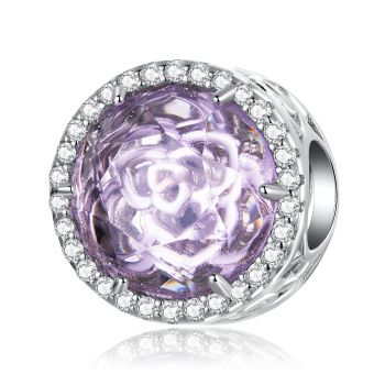 Talisman din argint Purple Crystal