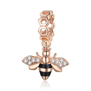 Talisman din argint Rose Gold Bee