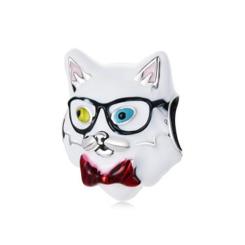 Talisman din argint White Cool Cat ieftin