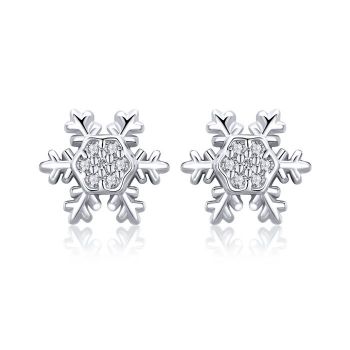 Cercei din argint Winter Snowflakes