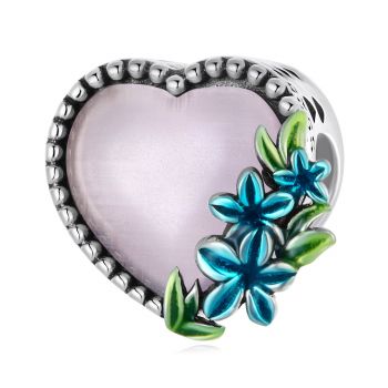 Talisman din argint Pink Framed Heart