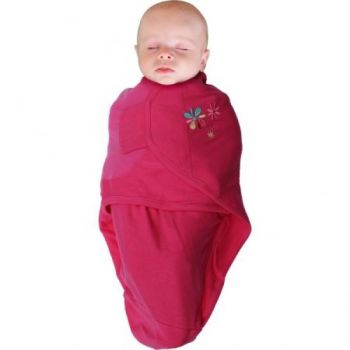 Body special bebelusi tip Wrap BO Jungle Flori roz S 3-6 kg din bumbac de firma originala