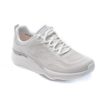Pantofi SKECHERS albi, D LUX FITNESS, din material textil
