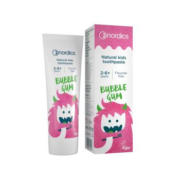 Pasta de dinti naturala pentru copii Bubble Gum 50 ml Nordics ieftina