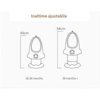 Pisoar pentru baieti Little Mom, cu inaltime reglabila, vas colector detasabil, dimensiune 27,5 x 15 x 49 cm, Rocket Green