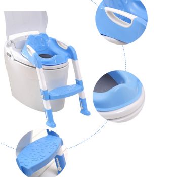 Reductor pentru toaleta cu scarita Little Mom Panda Blue de firma originala