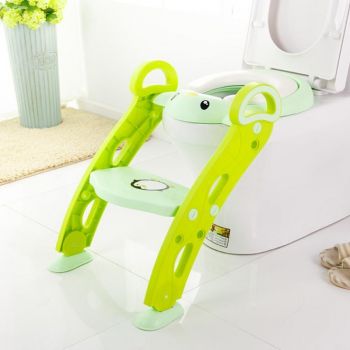 Reductor pentru toaleta cu scarita Little Mom Pinguin Green