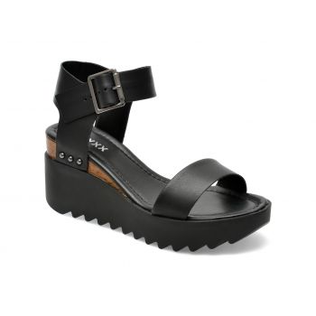 Sandale GRYXX negre, 338801, din piele naturala