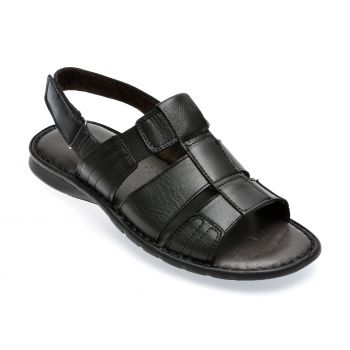 Sandale OTTER negre, 6758, din piele naturala