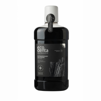 Apa de gura fara fluor pentru extra albire cu carbune Ecodenta 500 ml