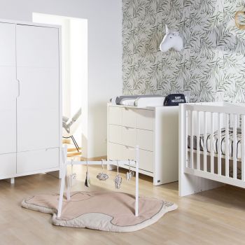 Comoda Quadro White 100x55x89 cm cu masa de infasat mdf alb Childhome de firma originala