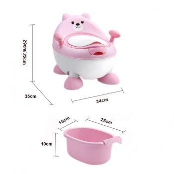 Olita pentru copii cu manere Little Mom Bear Potty Pink