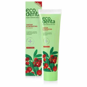 Pasta de dinti 2 in 1 anti-tartru cu efect racoritor cu extract de coacaze si Kalident Ecodenta 100ml