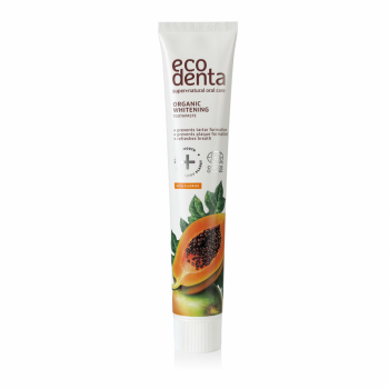 Pasta de dinti organica pentru albire cu extract de papaya Ecodenta 75 ml