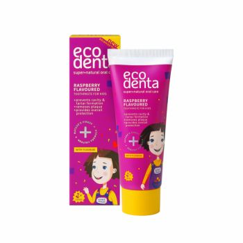 Pasta de dinti pentru copii impotriva cariilor cu aroma de zmeura Ecodenta 75 ml