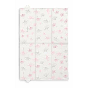 Saltea de infasat pliabila compact si impermeabila pentru plimbarecalatorie Sensillo 40x58 cm Botanic pink