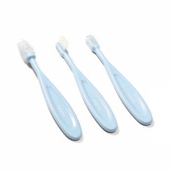 Set 3 periute de dinti Baby Ono pentru bebelusi Bleu