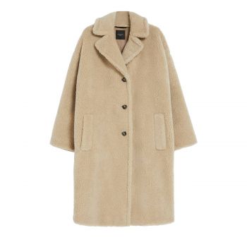 Fur-look wool-blend coat 34