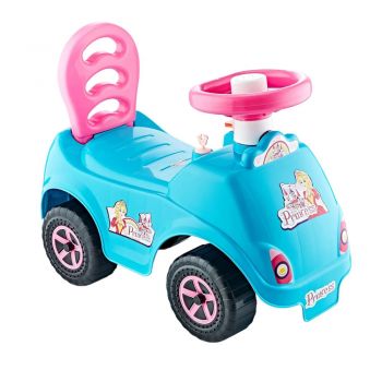 Ride-On pentru copii fara pedale Guclu Toys Selena Turquoise, spatar cu functia de impingere, volan cu claxon, recomndata copiilor de la 12 luni