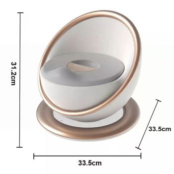 Olita pentru copii Little Mom Space Gold, design ergonomic, elegant si modern, cu adaptor moale din spuma PU, vas colector detasabil, baza anti-alunecare, dimensiune 33.5 x 33.5 x 31 cm