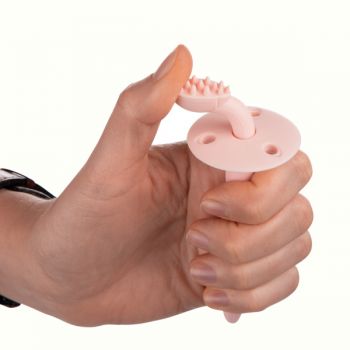 Periuta de dinti din silicon Canpol Babies cu protectie pentru gingii 51500 pink