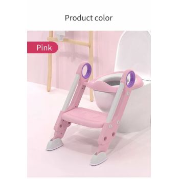 Reductor pentru toaleta cu scarita Little Mom Sturdy Pink