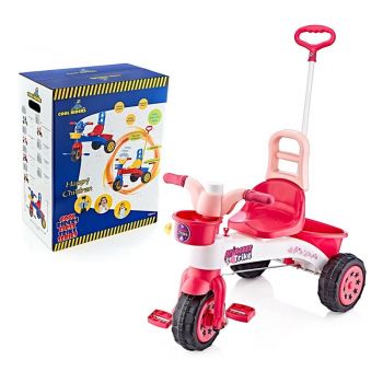 Tricicleta pentru copii cu claxon si control parental Princess in cutie