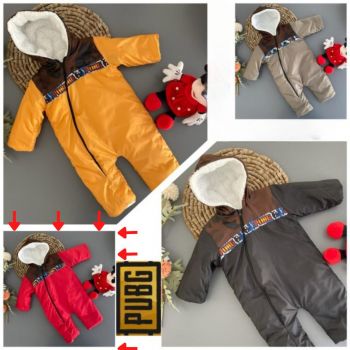 Combinezon Imblanit PUBG Camuflaj, Pentru Bebelusi, Rosu, 9-24 luni