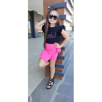 Compleu 2 Piese MEOW pentru fete, Roz, 3-12 ani Compleu 2 Piese MEOW pentru fete, Roz, 3-12 ani