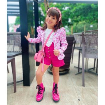 Compleu Casual, Roz, 3 Piese, Sacou, Pantaloni si Bluza, Pentru Fete, 3-10 ani Compleu Casual, Roz, 3 Piese, Sacou, Pantaloni si Bluza, Pentru Fete, 3-10 ani