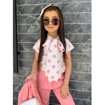 Compleu Elegant 3 Piese Camasa, Pantaloni si Sacou, Roz Deschis, 4-12 ani Compleu Elegant 3 Piese Camasa, Pantaloni si Sacou, Roz Deschis, 4-12 ani